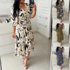 Catty |  V-ausgeschnittener Taillendruck bedrucktes Kleid