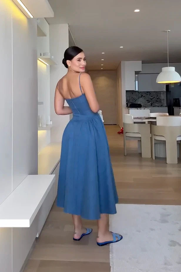 Denim Bustier Midikleid