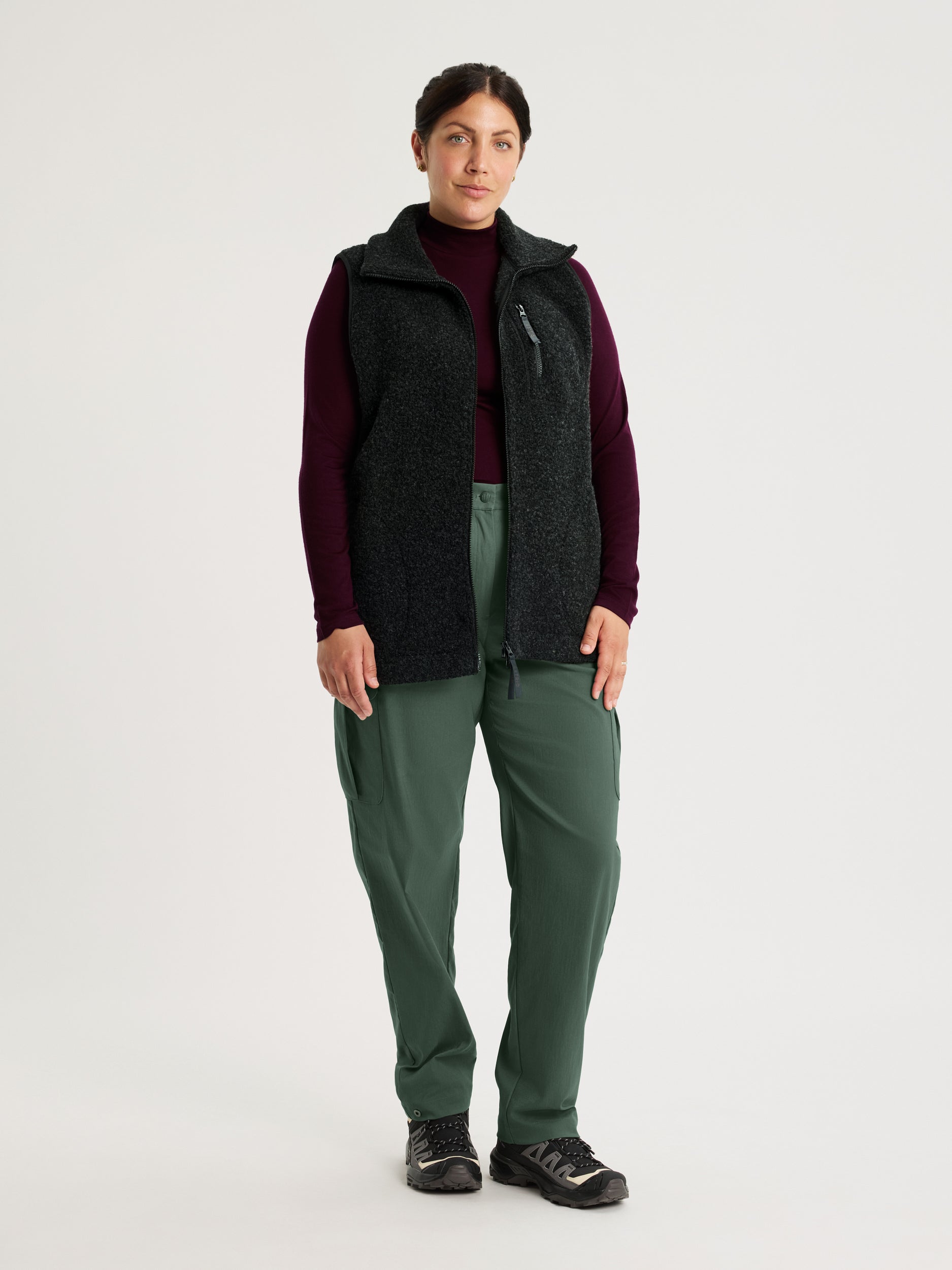 Linda | Woll-Fleece Weste Damen Schwarz - Fashion Trends & Outfit Inspirationen Winter