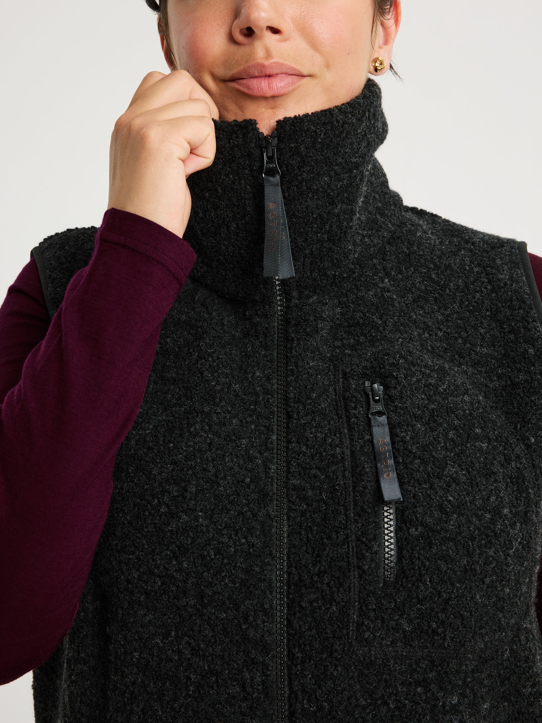 Linda | Woll-Fleece Weste Damen Schwarz - Fashion Trends & Outfit Inspirationen Winter