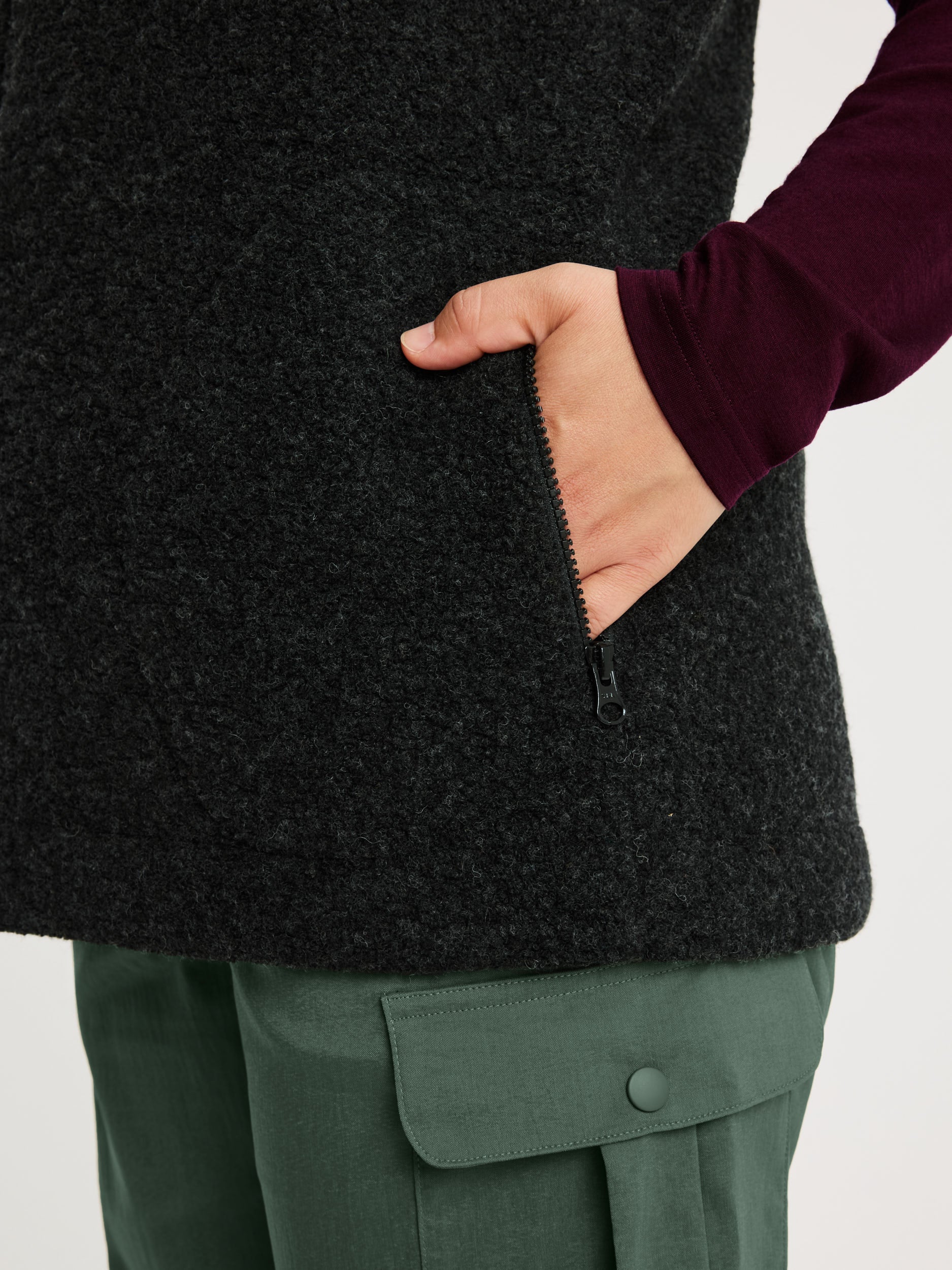 Linda | Woll-Fleece Weste Damen Schwarz - Fashion Trends & Outfit Inspirationen Winter