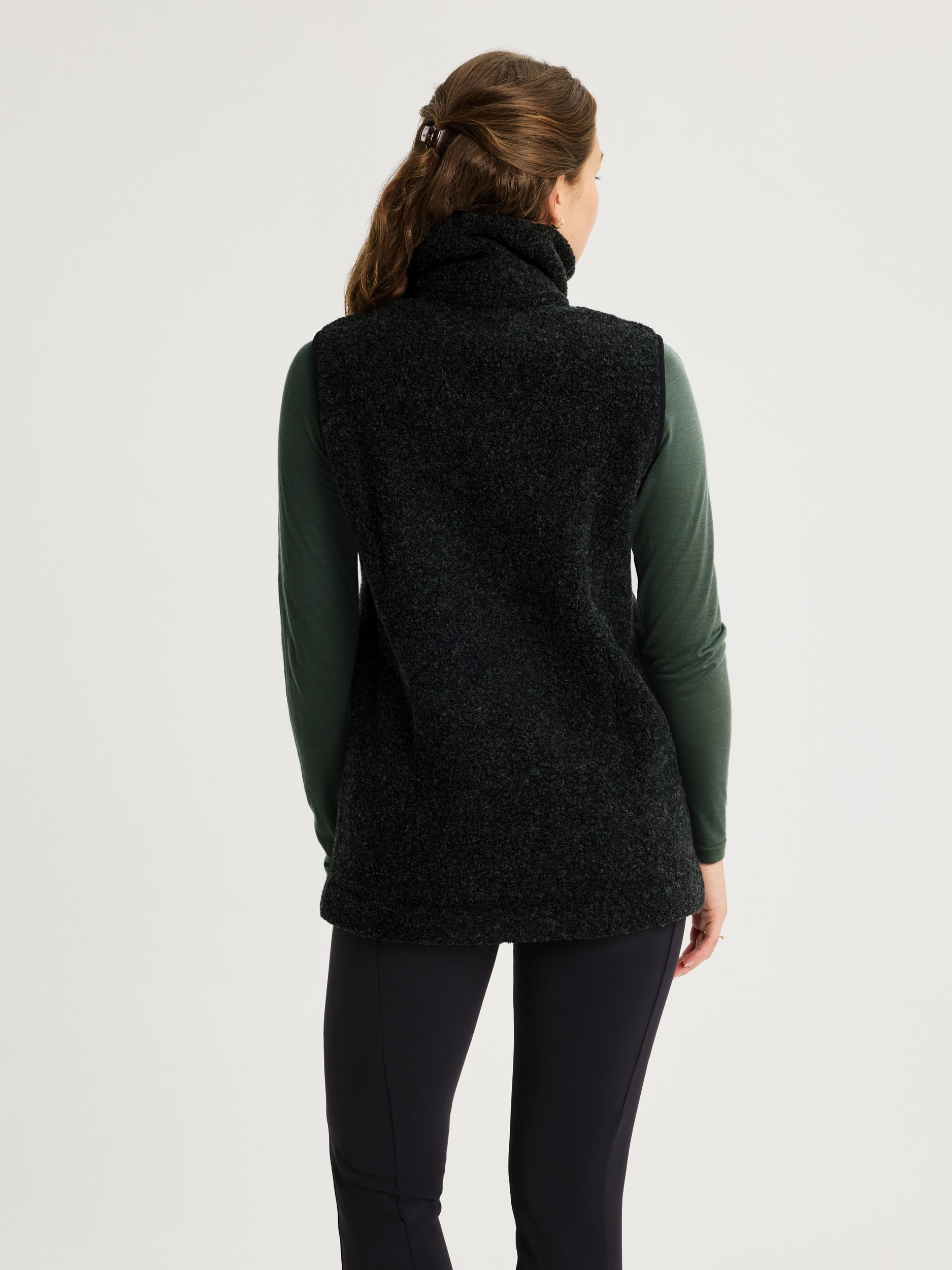 Linda | Woll-Fleece Weste Damen Schwarz - Fashion Trends & Outfit Inspirationen Winter