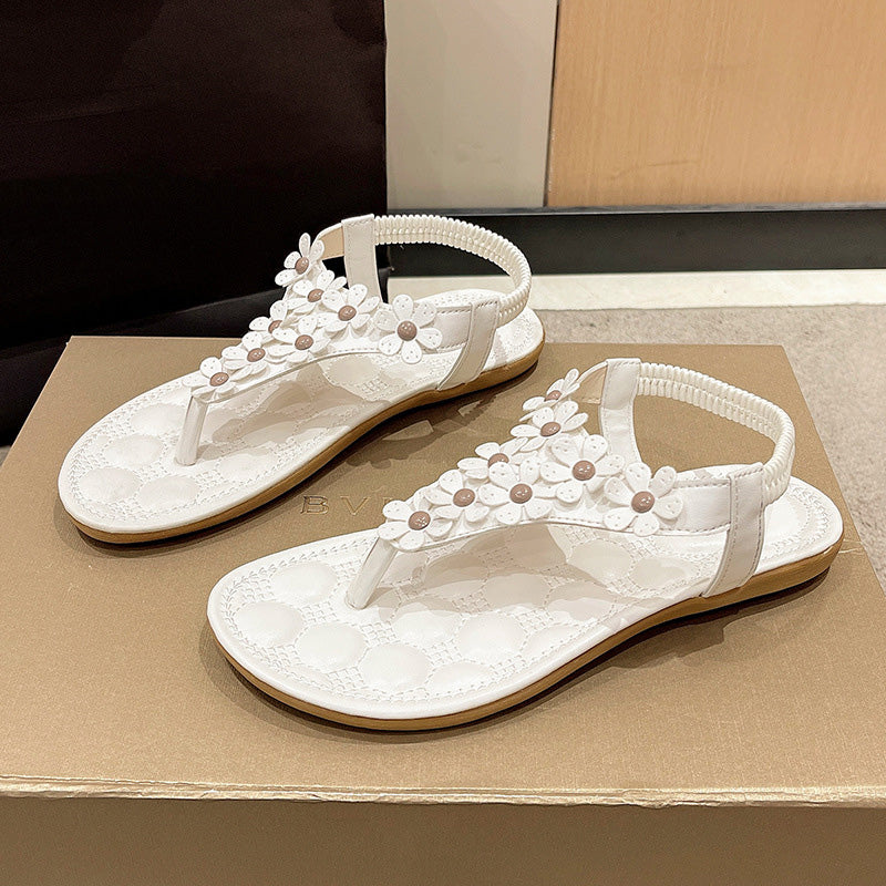 Eliana | 3D-Blumen Strandsandalen
