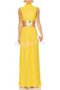 Avery | Maxi-Kleid mit hohem Kragen & Cut-Outs