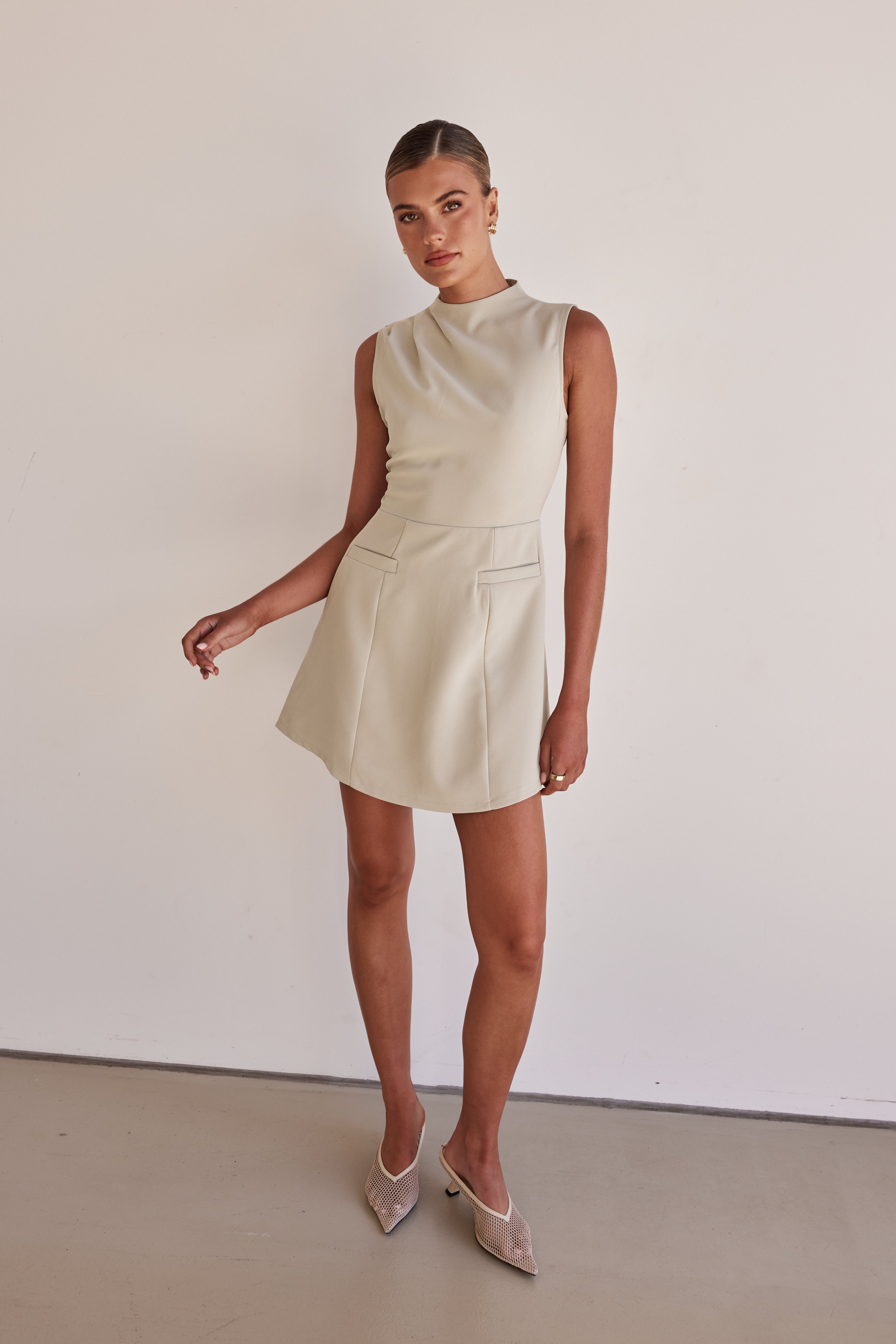 Gaia Mini Dress (Sage)