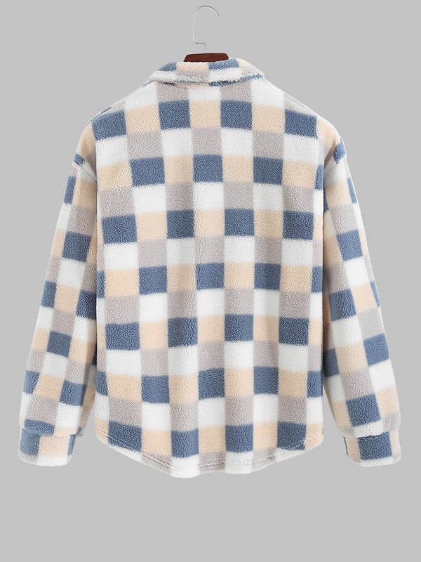 Derek | Flauschige karierte Jacke