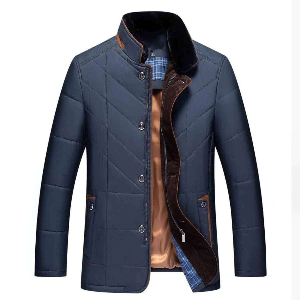 Alden | Winter jacket vest with stand-up collar