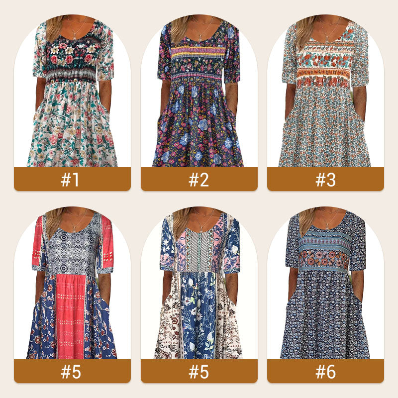 Liza | Elegantes Kleid mit Boho-Print für Damen