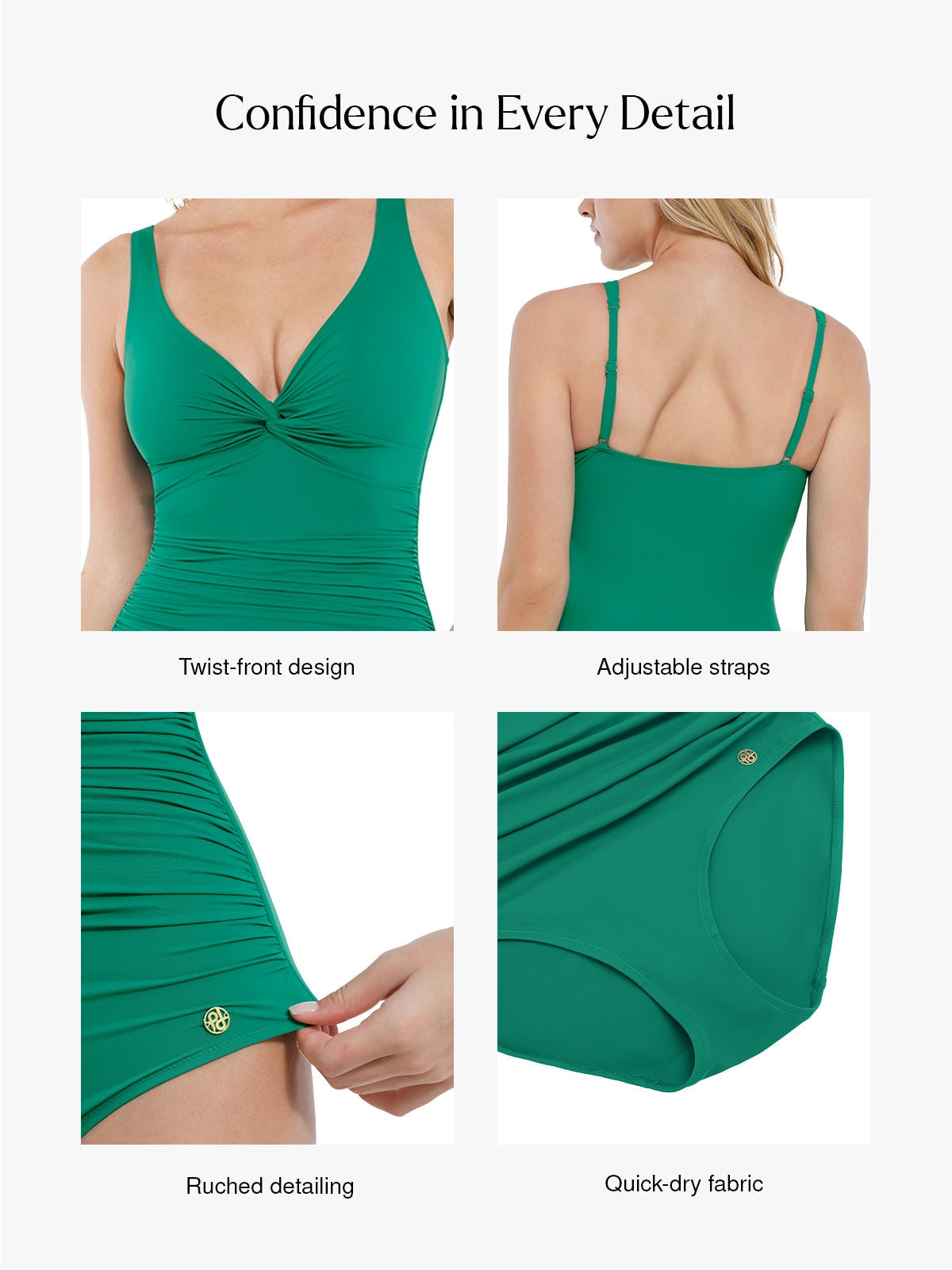 Eugene | Formende Badeanzug mit Twist-Front und Rüschen