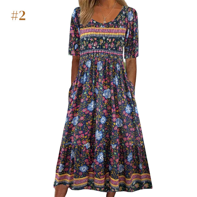Liza | Elegantes Kleid mit Boho-Print für Damen