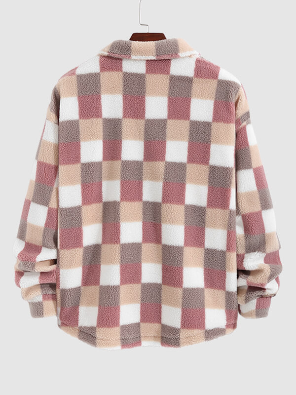 Derek | Flauschige karierte Jacke