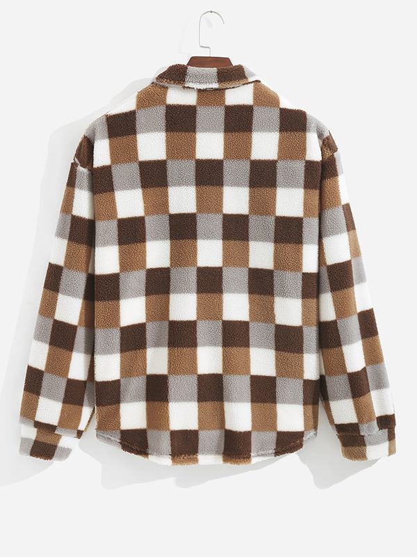 Derek | Flauschige karierte Jacke