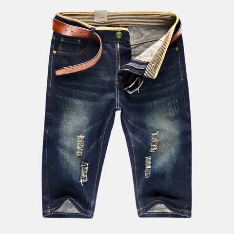 Nellie | Jeansshorts mit Used-Effekt und Kordelzug