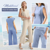 August |  Lässiger Zweiteiler für Damen: Ärmelloses Top & weite Hose