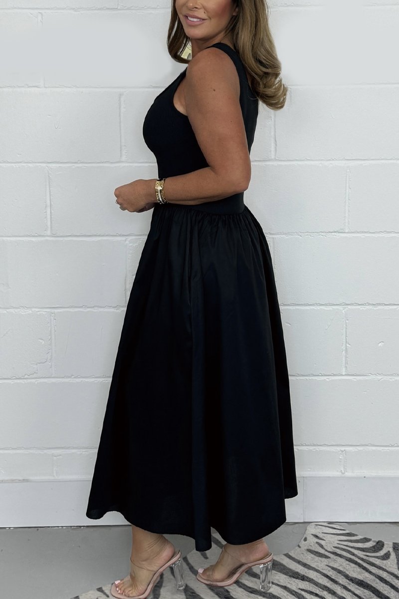 Sophia  | Ärmelloses A-Linien Kleid mit Eckausschnitt