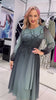 Asherim | Luxus-Chiffonkleid mit Farbverlauf und Kristallverzierung