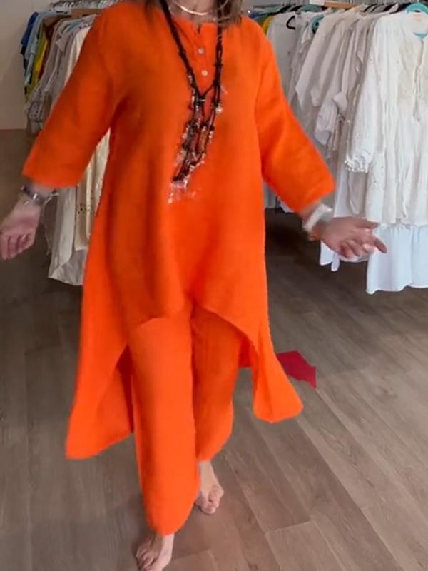 Stacey | Damenleinenanzug in Einheitsfarbe