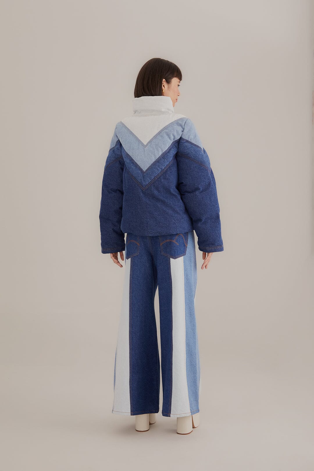 Nico | Patchwork-Denim-Weitgeschnittene Hose