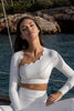 Leonie | Asymmetrisches langärmeliges Crop-Top
