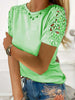 Addison | Elegantes Spitzen-Kurzarm-T-Shirt – Pastellfarben, Sommer, Damen