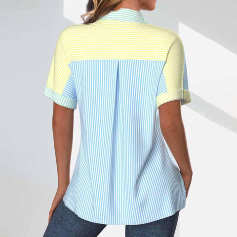 Belle | Farbblock gestreifte Bluse