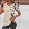 Claire | Patchwork-Bluse mit Blattdruck