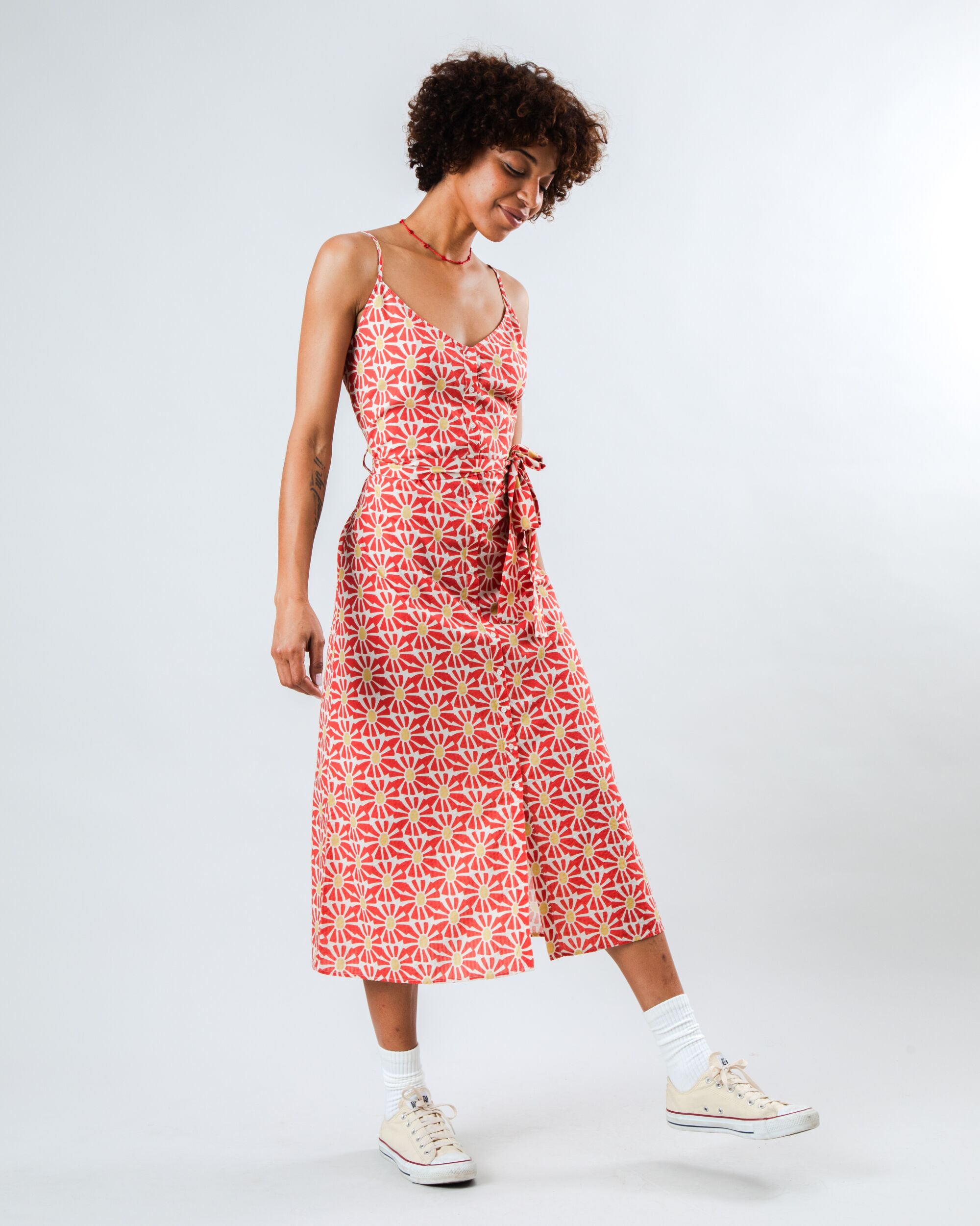 Tina | Marisol Trägerkleid Rot