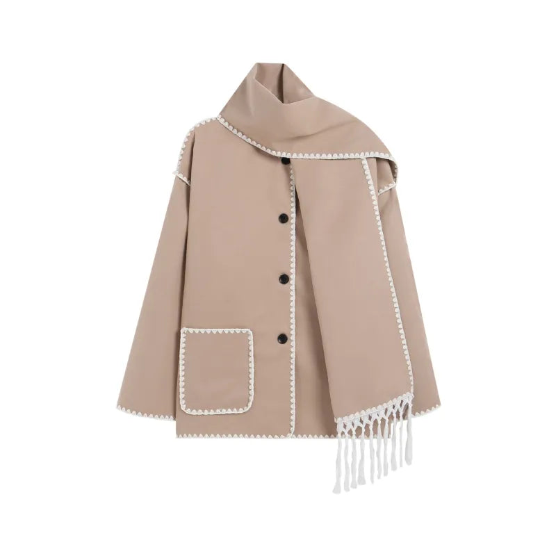 LISE | Eleganter Mantel mit integriertem Schal