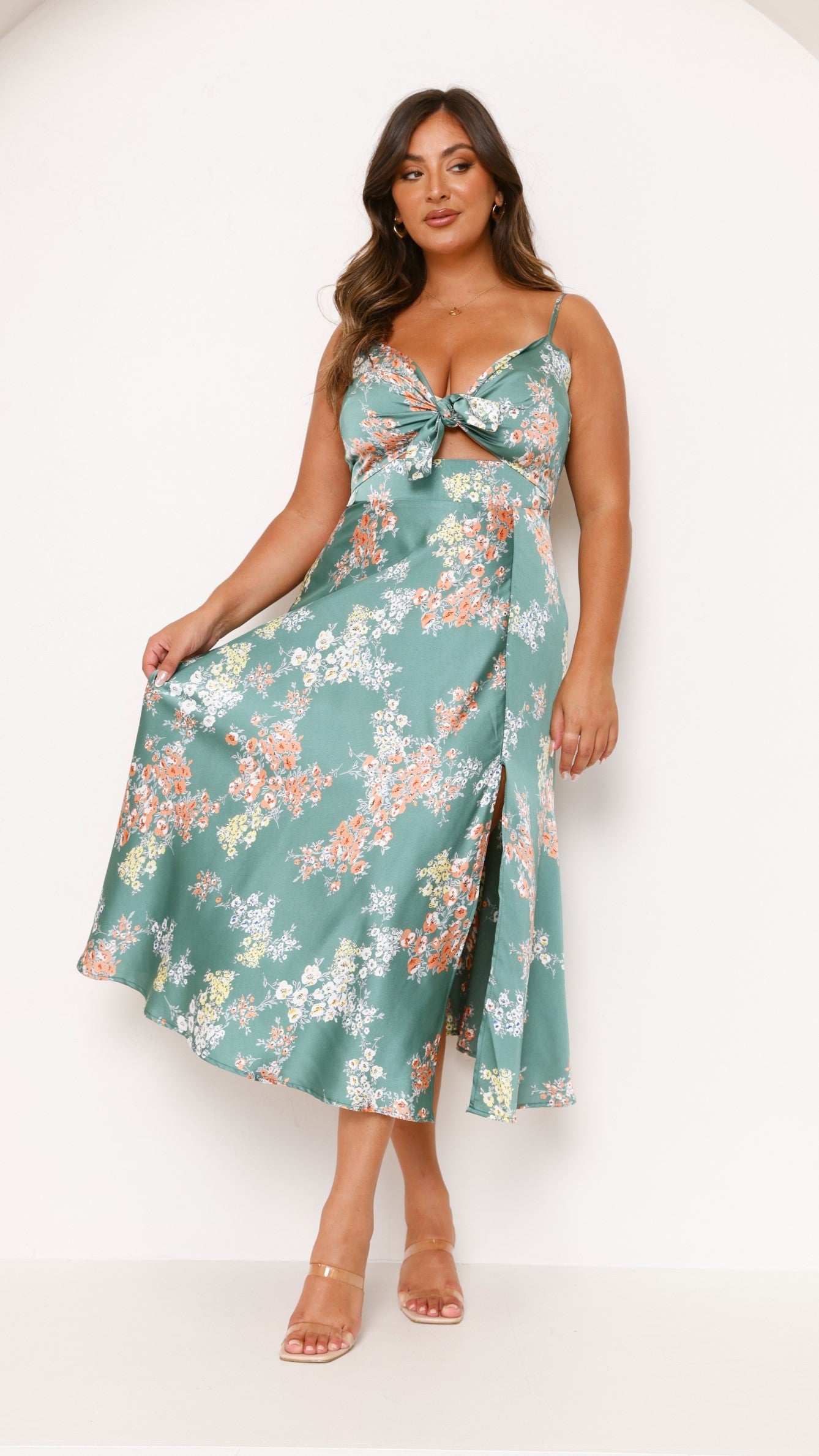 Titus | Dreamers Midi-Kleid - Grüne Blumen