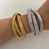 Serpentina – Breites Schlangenarmband mit 18K-Goldbeschichtung