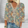 Darlene | Boho-Bluse mit floralen Motiven und langen Ärmeln