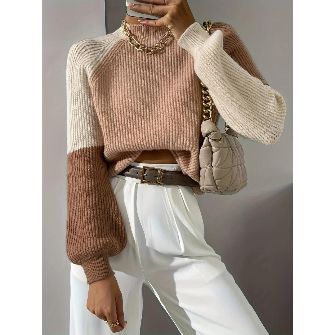 Evelia | Damenpullover mit Farbblock-Design