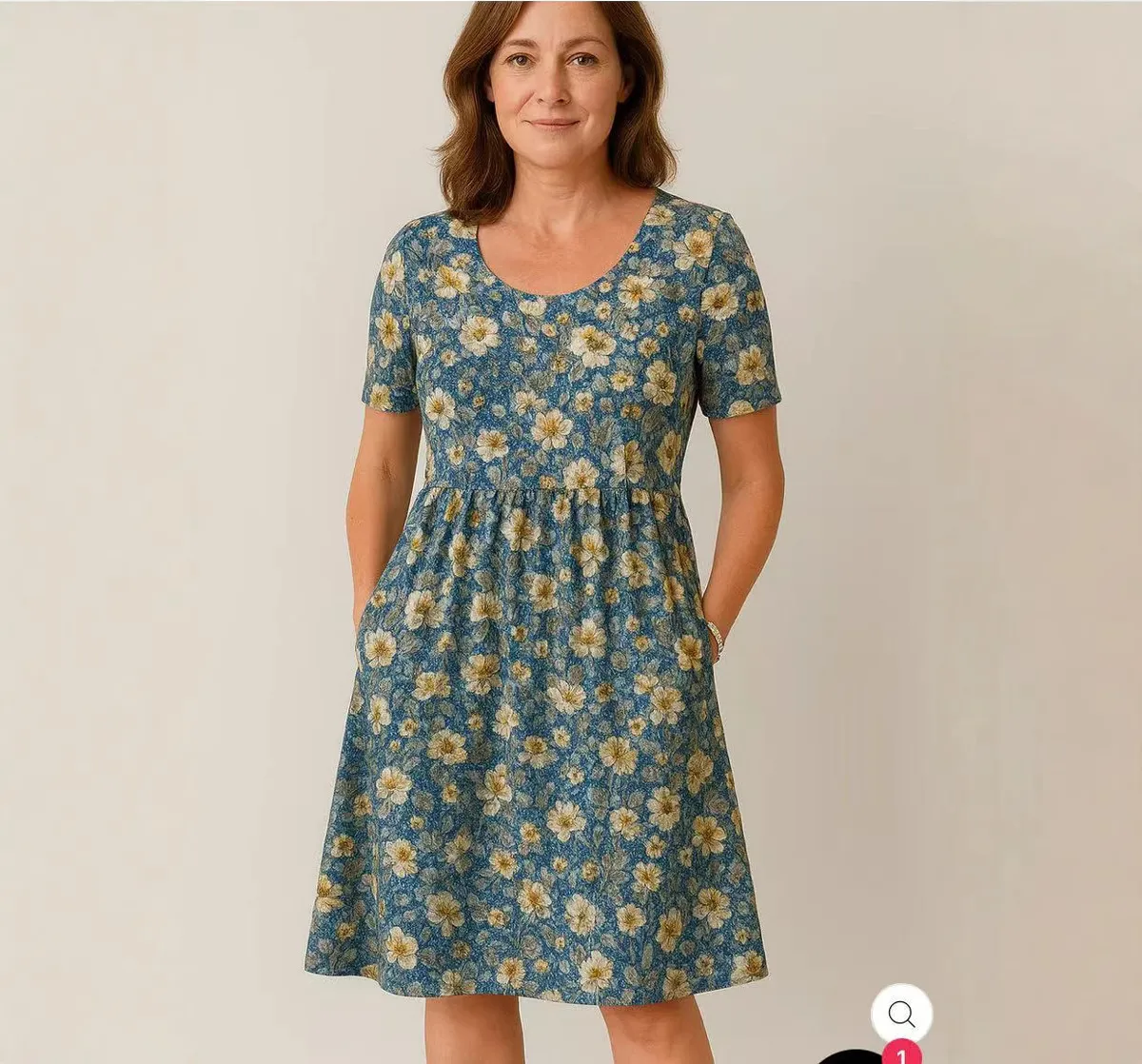 Caroline | Stilvolles und lässiges Blumenkleid mit Taschen