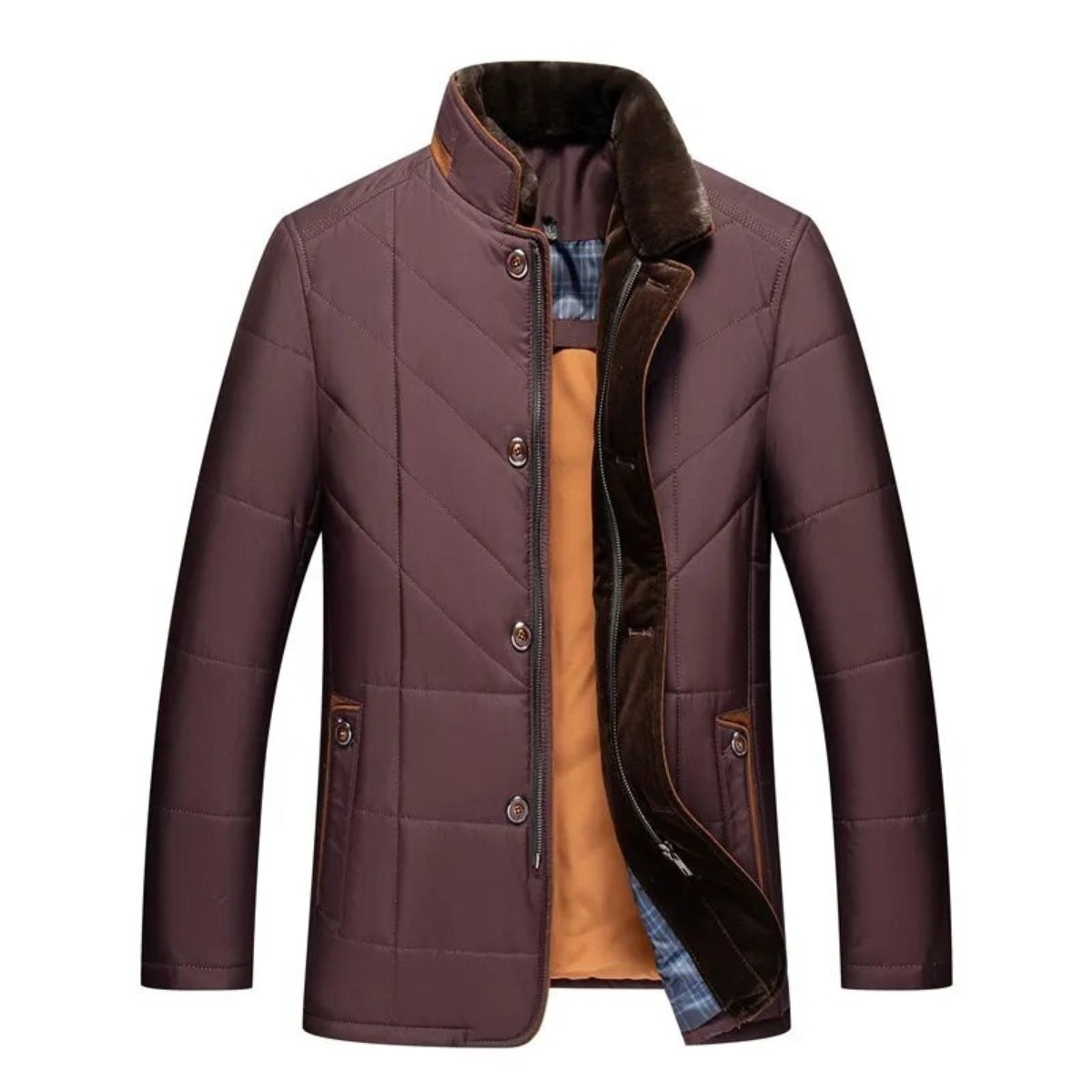 Alden | Winter jacket vest with stand-up collar