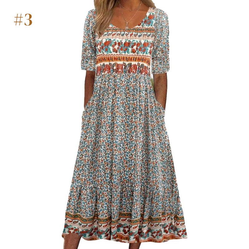 Liza | Elegantes Kleid mit Boho-Print für Damen