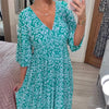 Annie | Blumiges Kleid mit Spitzausschnitt in lockerer Passform