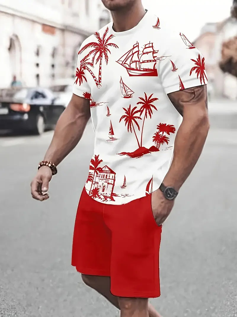 Xander | Elegantes Zweiteiliges Sommer-Outfit mit Druck