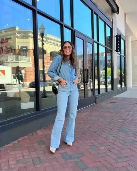 LINA | Stylische Flare Jeans Damen - Elegante Bootcut Hose Business Casual