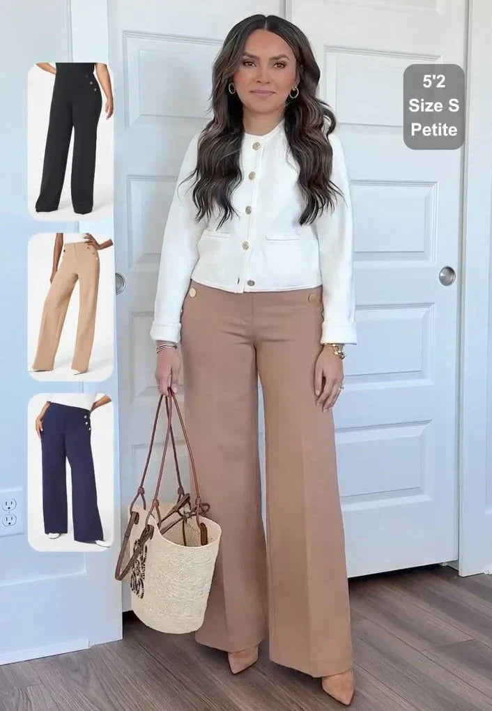 Micah |  Damen Plus Size Hosen mit hoher Taille und weiten Beinen