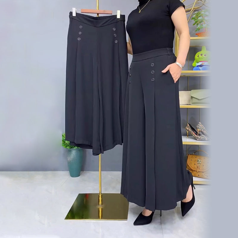 Lina | Stilvolle Faltenhose mit weitem Bein – kühl & schmeichelnd