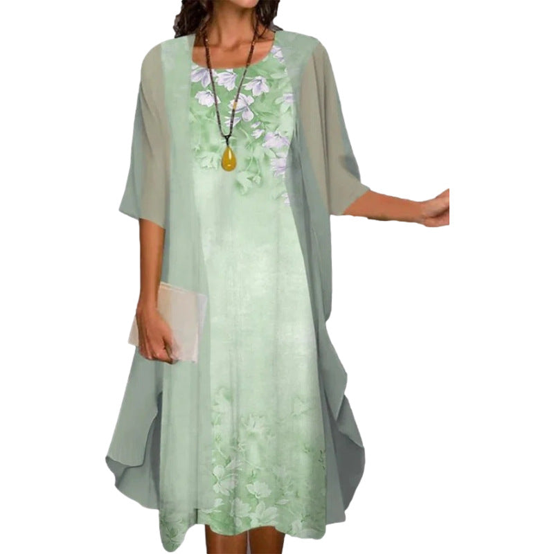 Claire | Damen zweiteiliges Blumenprint Kostümkleid