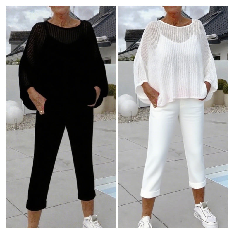 Lynda | Damen-Jumpsuit mit Buchstabendruck + hohler Kittel-Freizeitanzug