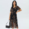Agatha | Flowing maxi dress with a V-neck and print