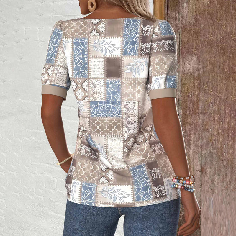Lara | Vintage-Bluse Mit Ethno-Print