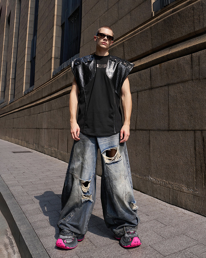 Savannah | Umgekehrte Taille Ausgefranste Blade Jeans