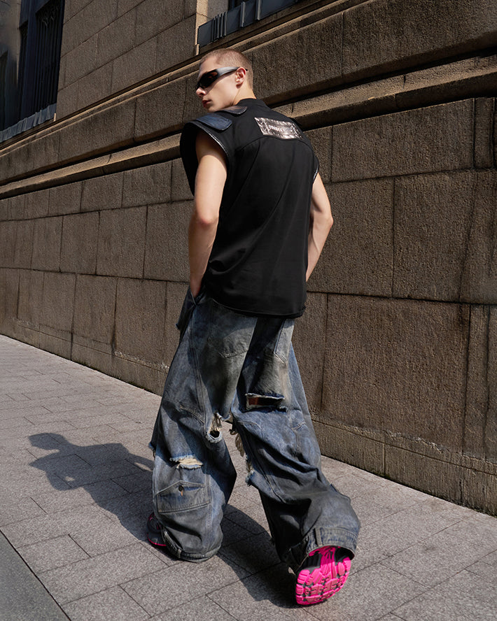 Savannah | Umgekehrte Taille Ausgefranste Blade Jeans