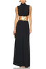 Avery | Maxi-Kleid mit hohem Kragen & Cut-Outs