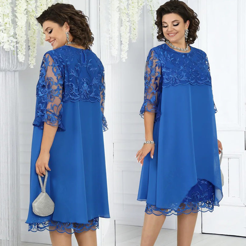 Ronina | Midikleid aus Spitze für Damen mit weiter Passform