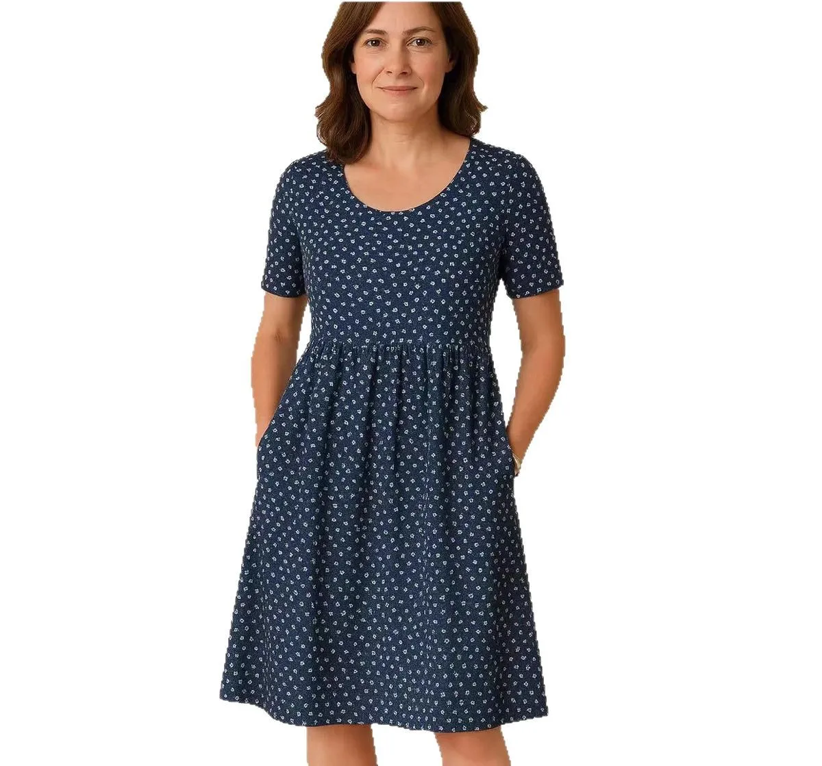 Caroline | Stilvolles und lässiges Blumenkleid mit Taschen
