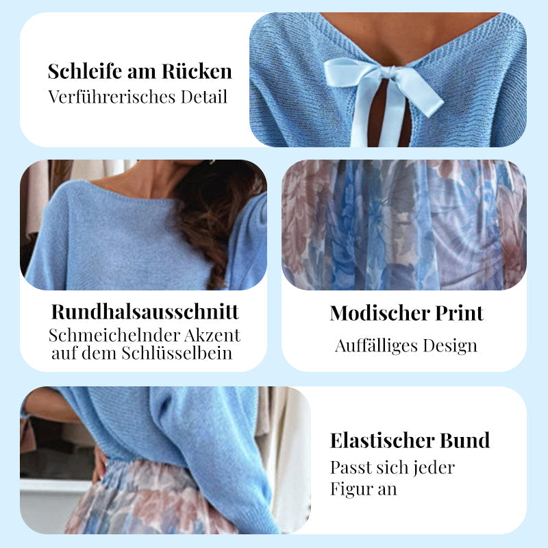Amari | Damen 2-teiliges Set: Top mit Schleife am Rücken & Tüllrock